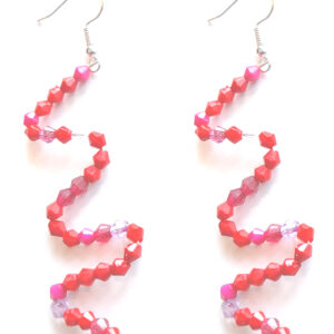 Red Zig Zag Style Earring