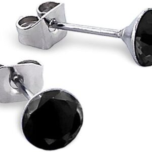 Black Crystal Studs with Sterling Silver option