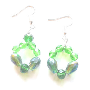 Green Crystal Circular Earrings