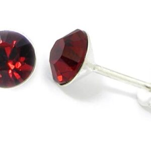 Red Crystal Studs with Sterling Silver option