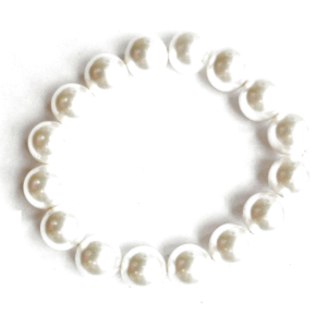 White Glass Pearl Bracelet