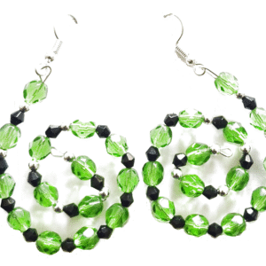 Green Spiral Earrings